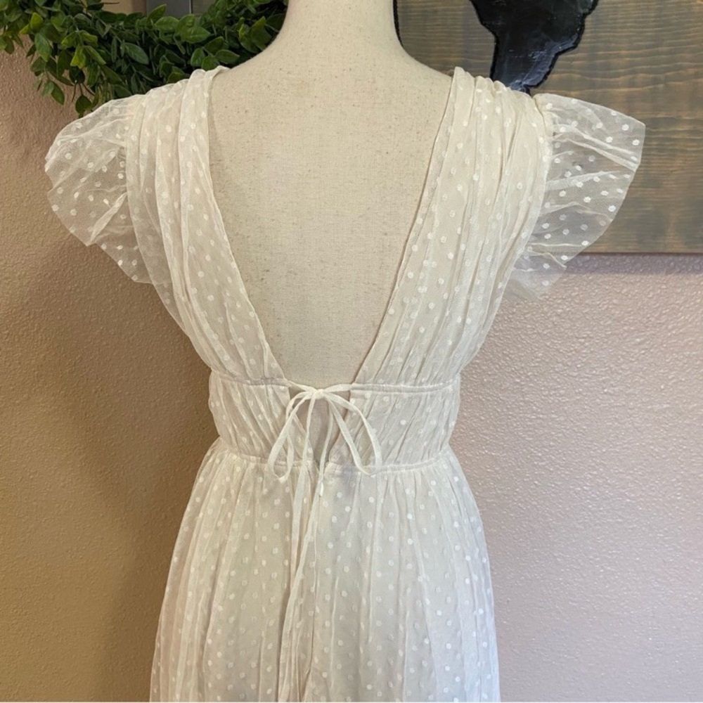 Lulu's Cream Polka Dot Midi Dress - Picture 5 of 11